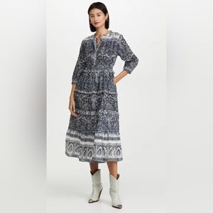 Cleobella Dalia Midi Dress Rishi Block Print XS